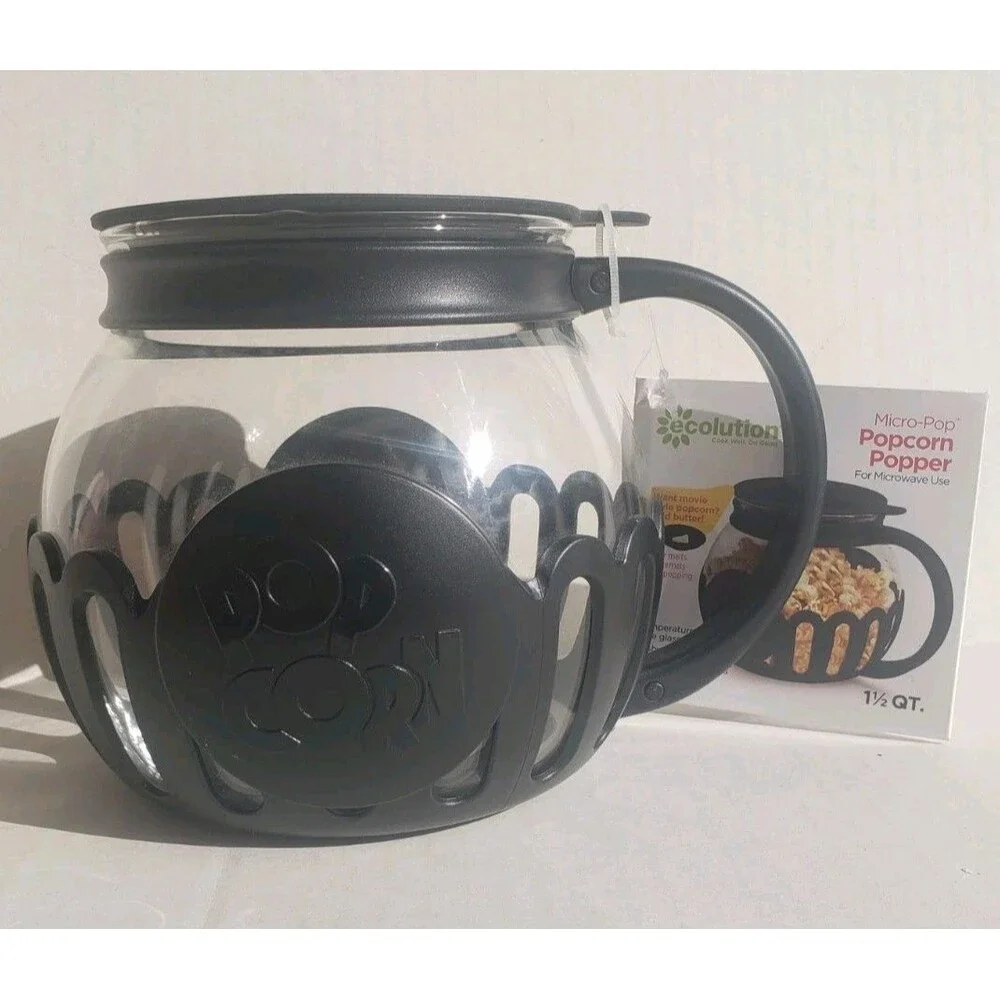Micro-Pop Popcorn Popper 1.5 Quart with Lid for Microwave Use by Ecolution NWT